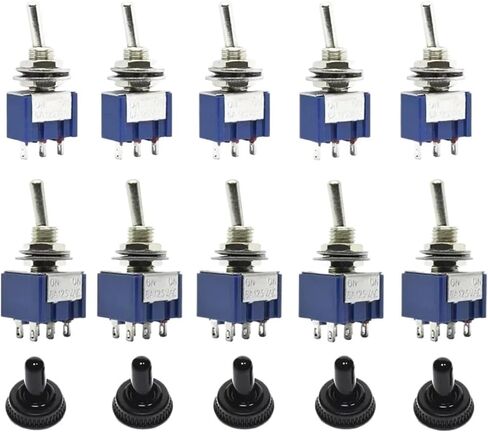 5pcs 10pcs MTS-102 103 MTS-202 203 تبديل التبديل 6A 125VAC على مفتاح MINI 6 مم DPDT على قبعة مقاومة للماء (غطاء مقاوم للماء ، مع CAP_5PCS) in Saudi Arabia