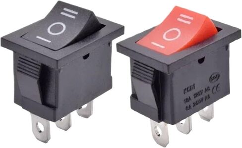 10pcs/lot kcd1 mini 6a 250vac rocker switch on off SPST 12V 220V Rocker Rocker Switch on-on-on-On (Blue ، on-On Switch_12V Light) in Saudi Arabia