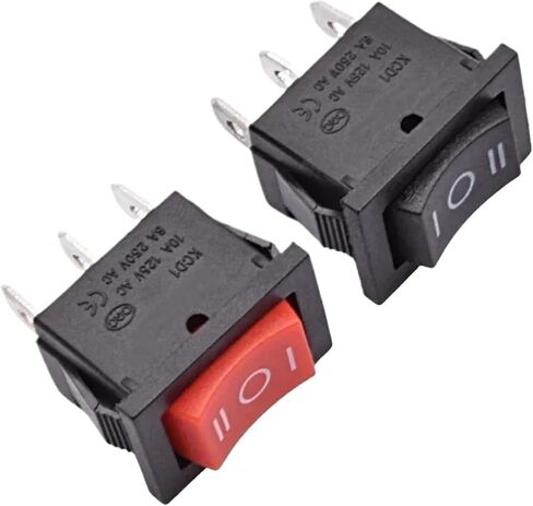 10pcs/lot kcd1 mini 6a 250vac rocker switch on off SPST 12V 220V Rocker Rocker Switch on-on-on-On (Blue ، on-On Switch_12V Light) in Saudi Arabia
