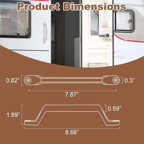 2 حزمة RV Door Handle - متينة 304 مقبض الاستيلاء المعدني من الفولاذ المقاوم للصدأ ل RV/Camper/Trailer/Motor Home/Boat/Yacht/Automotiv in Kuwait