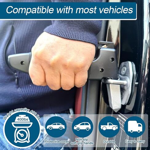 ZWIN Car Handle Assist for Elderly Car Door Handle,2 PCS Car Door Handle for Elderly Car Door Latch Handle,Car Armrest Portable Handle with Window Breaker for Elderly,Pregnant,Disabled in Saudi Arabia