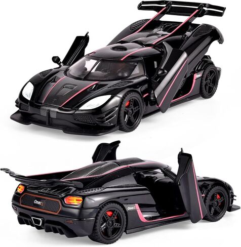 سيارات لعبة 1/32 مقياس Koenigsegg سيارات واحدة من Diecast ، ونماذج السيارات مع الصوت الخفيف والانسحاب ، هدايا عيد ميلاد السيارات للأولاد والأصدقاء (الفضي) in Kuwait