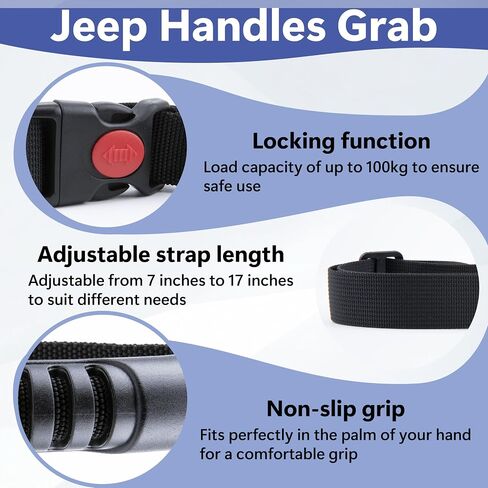 2 PCS CAR CAR TELLANDLES ، مساعدة مقبض السيارات ، مقبض السلامة في مقبض السلامة ، شريط الاستيلاء على المركبات المحمولة للشاحنات ، سيارات الدفع الرباعي ، سيارات الجيب ، الشاحنات ، السيارات و ATVS (أسود) in Saudi Arabia