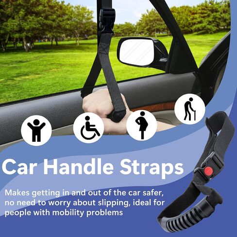 2 PCS CAR CAR TELLANDLES ، مساعدة مقبض السيارات ، مقبض السلامة في مقبض السلامة ، شريط الاستيلاء على المركبات المحمولة للشاحنات ، سيارات الدفع الرباعي ، سيارات الجيب ، الشاحنات ، السيارات و ATVS (أسود) in Saudi Arabia