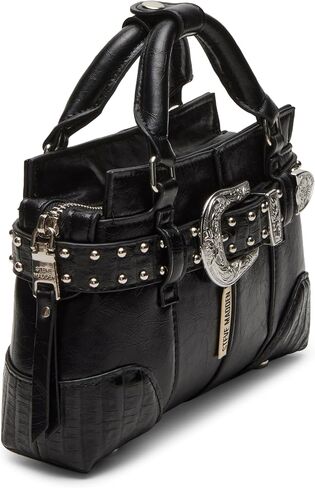 Steve Madden Boom Distressed Mini Satchel, Black in Saudi Arabia