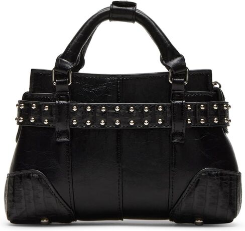 Steve Madden Boom Distressed Mini Satchel, Black in Saudi Arabia