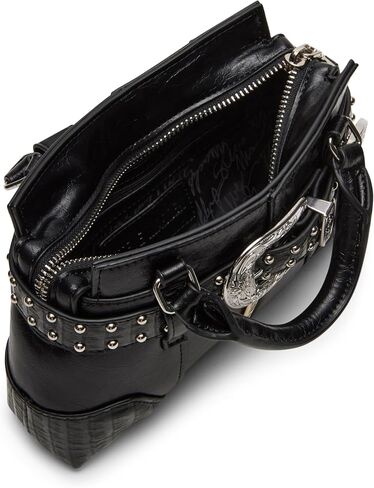 Steve Madden Boom Distressed Mini Satchel, Black in Saudi Arabia