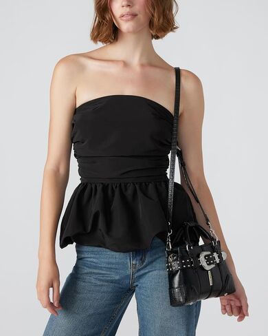 Steve Madden Boom Distressed Mini Satchel, Black in Saudi Arabia