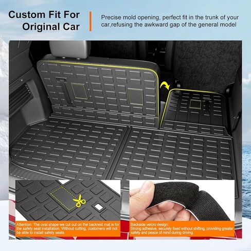 Powoq 7 مقاعد حصيرة الأرضية متوافقة مع 2024 2025 Chevy Traverse GMC Acadia Cargo Mat 25 Buick inctrunt Trunk Cargo Liner TPE Backrest Liner Planer for 2024 2025 Chevy Traverse Accessories in Kuwait