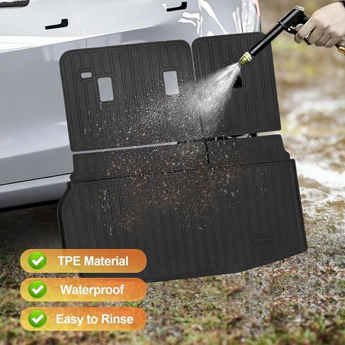 Sze Cargo Mat with Backrest Mats for 2020-2025 Kia Telluride Trunk Mat TPE Seats Back Mat All Weather Cargo Liner for Kia Telluride Accessories (Cargo Mat+Backrest Mat) in Kuwait