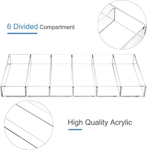 2 Pack Acrylic Eyeglass Organizer Sunglasses Organizer 6 Slot Clear Sunglass Case Eyeglasses Display Storage Case Stackable Eyewear Display Tray Holder for Sunglasses in Saudi Arabia