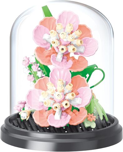 Lily Bloom Home Bouquets Dust Cover Set Building Toy Creative Assembly Bonsai Tree, Ideal for Valentine's Anniversaries Birthday in Kuwait