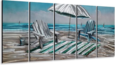 yihui Arts Abstrict Flower Metal Art - تمثال جدار من الألومنيوم الأزرق والفضي والأصفر المصنوع يدويًا in Kuwait
