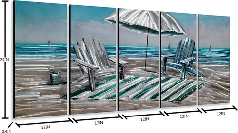 yihui Arts Abstrict Flower Metal Art - تمثال جدار من الألومنيوم الأزرق والفضي والأصفر المصنوع يدويًا in Kuwait