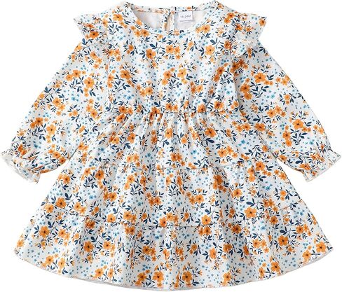 طفل فتاة طفل لباسك كشكش الأكمام الطويلة فستان عارضة الأزهار بوهو ملابس لطيف الشتاء فتيات فتيات in Kuwait