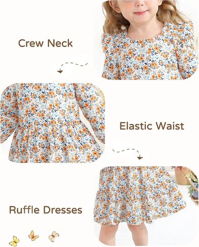 طفل فتاة طفل لباسك كشكش الأكمام الطويلة فستان عارضة الأزهار بوهو ملابس لطيف الشتاء فتيات فتيات in Kuwait