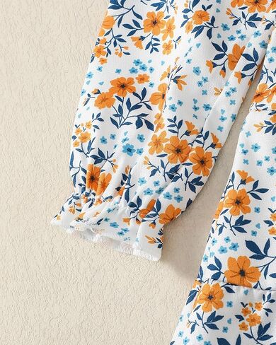 طفل فتاة طفل لباسك كشكش الأكمام الطويلة فستان عارضة الأزهار بوهو ملابس لطيف الشتاء فتيات فتيات in Kuwait