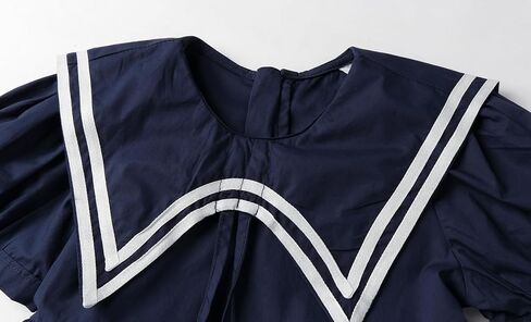 Littlespring Girls Short Sleeve Dressy Gretic Nautical Dress مع طوق Navy Sleek in Saudi Arabia