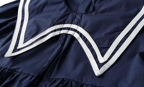 Littlespring Girls Short Sleeve Dressy Gretic Nautical Dress مع طوق Navy Sleek in Saudi Arabia