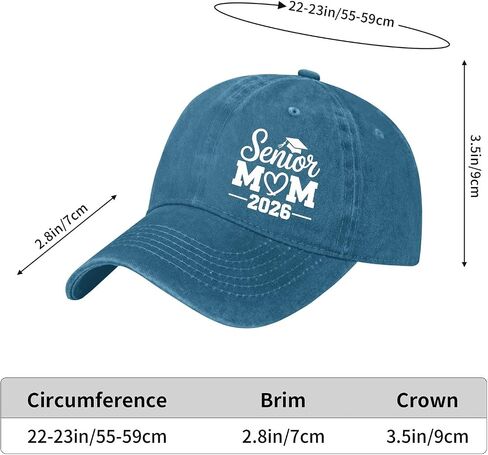 Senior Mom Class of 2026 Proud Hat for Men Vintage Washed Distressed Baseball Caps Golf caps for Mom in Saudi Arabia