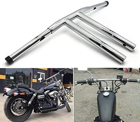 SMT- Black 12" Rise T-Bars Handlebar Drag Bar Compatible With H-D 96-17 Sportster Dyna Softail [B07LCZRV1G] in Saudi Arabia