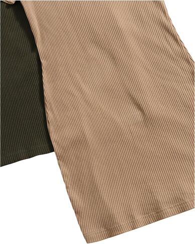 SOLY HUX Girl's 2 Piece T Shirt Bodycon Mini Dress Notched V Neck Short Sleeve Ribbed Knit Summer Dresses in Saudi Arabia