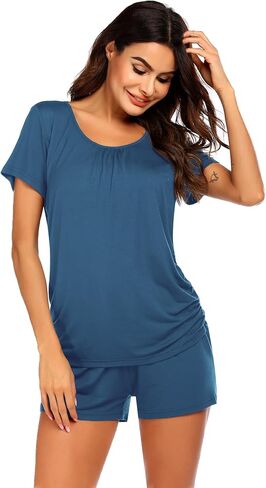 Ekouaer Nursing Pajamas for Breast Feeding Nursing PJ Nightgown Hospital Delivery Dark Grey Print S in Saudi Arabia