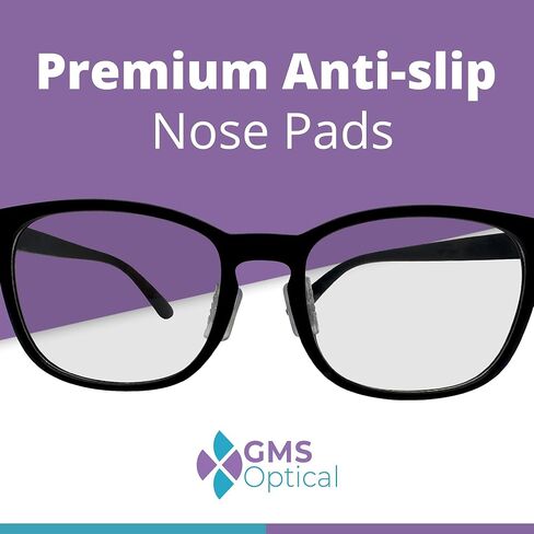 GMS Optical 1.8 مم Reg رفيع/13 مم طول قصير - وسادات أنف من السيليكون مضادة للانزلاق على شكل فراشة لاصقة، وسادات أنف غير قابلة للانزلاق للنظارات، وسادات أنف للأطفال وإطار صغير - 5 أزواج شفافة in Saudi Arabia