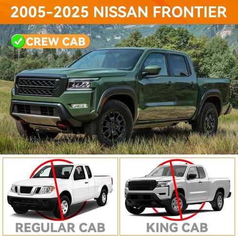 Running Boards Compatible with 2005-2025 Nissan Frontier Crew Cab, Two Stairs 5.1 Inch Width Pickup Trunk Side Steps fit for Frontier 4 Full Doors, Heavy Duty Carbon Steel Textured Step Bars in Saudi Arabia