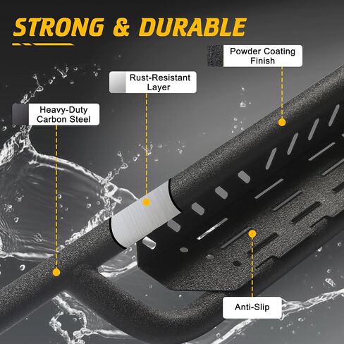 Running Boards Compatible with 2005-2025 Nissan Frontier Crew Cab, Two Stairs 5.1 Inch Width Pickup Trunk Side Steps fit for Frontier 4 Full Doors, Heavy Duty Carbon Steel Textured Step Bars in Saudi Arabia