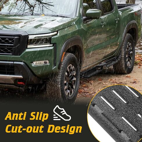 Running Boards Compatible with 2005-2025 Nissan Frontier Crew Cab, Two Stairs 5.1 Inch Width Pickup Trunk Side Steps fit for Frontier 4 Full Doors, Heavy Duty Carbon Steel Textured Step Bars in Saudi Arabia