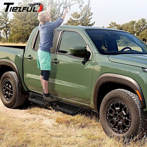 Running Boards Compatible with 2005-2025 Nissan Frontier Crew Cab, Two Stairs 5.1 Inch Width Pickup Trunk Side Steps fit for Frontier 4 Full Doors, Heavy Duty Carbon Steel Textured Step Bars in Saudi Arabia