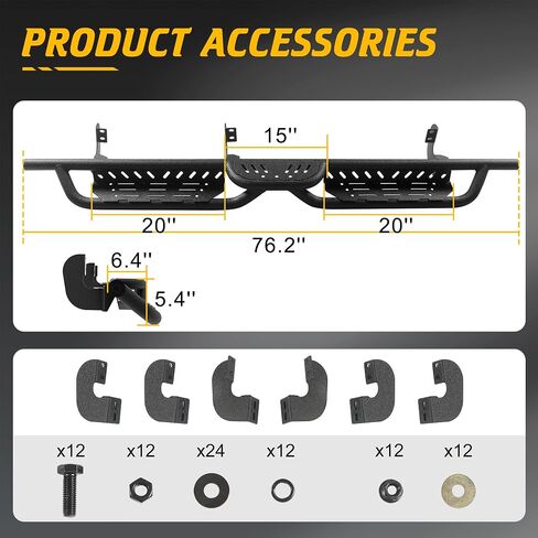 Running Boards Compatible with 2005-2025 Nissan Frontier Crew Cab, Two Stairs 5.1 Inch Width Pickup Trunk Side Steps fit for Frontier 4 Full Doors, Heavy Duty Carbon Steel Textured Step Bars in Saudi Arabia