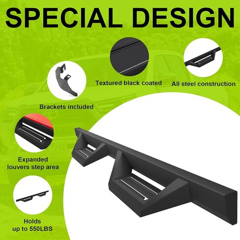 ONINE Drop Steps Custom Fit 2015-2025 Chevy Colorado/GMC Canyon Crew Cab Running Board Side Step Nerf Bar Rock Slider, Textured Black in Saudi Arabia