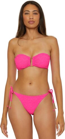 Trina Turk Women's Indio U-Wire Bandeau Bikini Top ، قابلة للتعديل ، ربطة عنق ، تفصل ملابس السباحة in Saudi Arabia