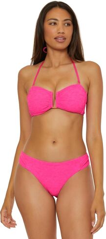 Trina Turk Women's Indio U-Wire Bandeau Bikini Top ، قابلة للتعديل ، ربطة عنق ، تفصل ملابس السباحة in Saudi Arabia