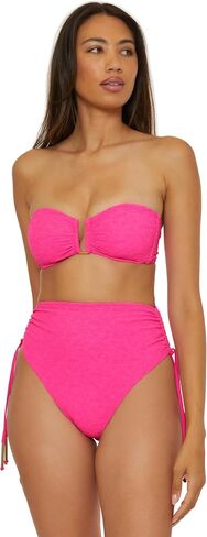Trina Turk Women's Indio U-Wire Bandeau Bikini Top ، قابلة للتعديل ، ربطة عنق ، تفصل ملابس السباحة in Saudi Arabia