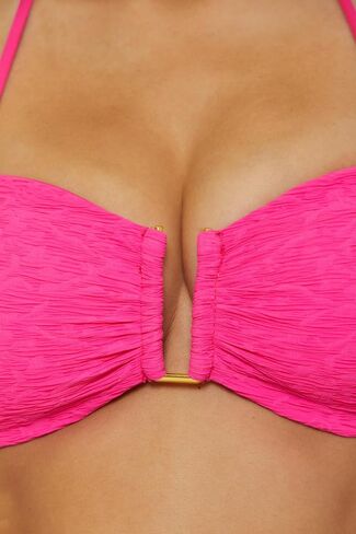 Trina Turk Women's Indio U-Wire Bandeau Bikini Top ، قابلة للتعديل ، ربطة عنق ، تفصل ملابس السباحة in Saudi Arabia