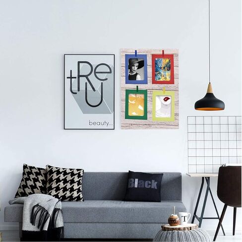 Paper Picture Frame, 4 x 6 Photo Banner, 20 PCS Paper Frames for Scrapbooking Hanging Photos Display for Baby Shower Wedding Birthday Party Decoration with Wood Clips in Kuwait