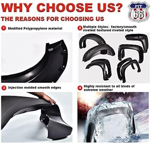 PIT66 Fender Flares, Compatible With 2004-2008 FORD F150(NOT For Heritage), Black Factory Style Wheel Flares Set, 4 Piece in Saudi Arabia