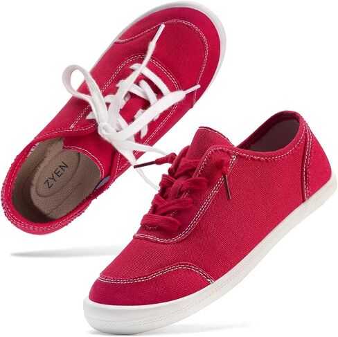 ZYEN Arch Support Shoes for Women – Canvas Casual Sneakers Low Top, Orthopedic Walking Shoes Women, Non Slip Fashion Sneakers Outdoor Top 5-11 in Kuwait
