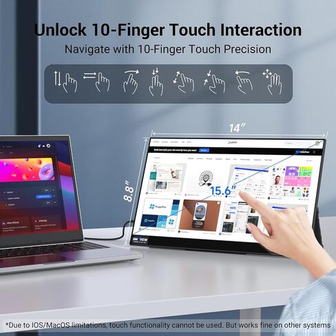 InnoView 4K OLED Portable Monitor, 14 Inch UHD Portable OLED Monitor for Laptop 100% DCI-P3, 1MS with Speaker and Stand, USB-C HDMI High-end Portable Screen for Laptop PC MAC Phone PS4 Xbox Switch in Kuwait