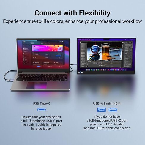 InnoView 4K OLED Portable Monitor, 14 Inch UHD Portable OLED Monitor for Laptop 100% DCI-P3, 1MS with Speaker and Stand, USB-C HDMI High-end Portable Screen for Laptop PC MAC Phone PS4 Xbox Switch in Kuwait
