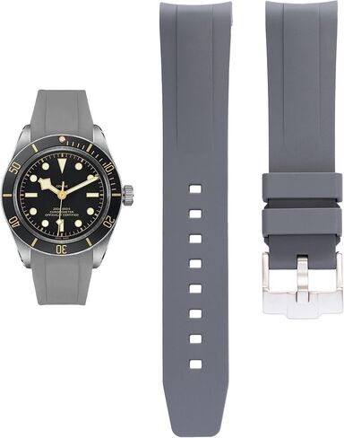 شريط مطاطي 20 مم FKM لـ Tudor Black Bay 58 Watches ، أحزمة مطاطية منحنية بديلة للساعات Tudor in Saudi Arabia