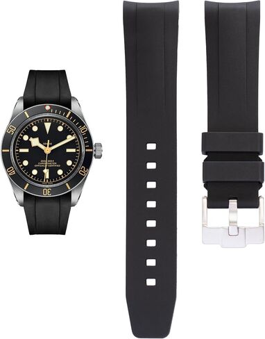 شريط مطاطي 20 مم FKM لـ Tudor Black Bay 58 Watches ، أحزمة مطاطية منحنية بديلة للساعات Tudor in Saudi Arabia