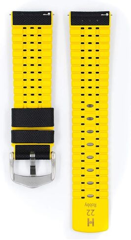 Hirsch Robby Calf Leather Watch Strap - أداء Caoutchouc - 20 مم ، 21 مم ، 22 مم ، 24 مم - طول - عرض مرفق/مشبك - شريط مشاهدة سريع الإصدار in Kuwait