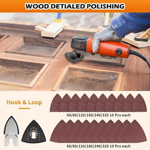 AMZWEI 190 Metal Wood Oscillating Tool Blade, Titanium Oscillating Saw Blades with Sandpaper, Quick Release Multi Tool Blades Kits Compatible with Dewalt Ryobi Milwaukee Rockwell Fein Makita in Saudi Arabia
