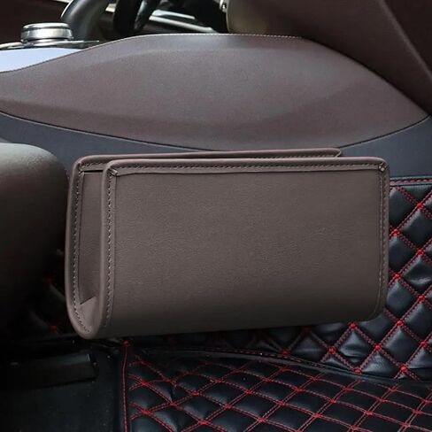 Car Door Trash Can,Cars Garbage Can,Car Accessories Foldable Hanging Mini Auto Dustbin,Leather Automotive Door Organizer with a Roll of Garbage Bag,Suit for Most Cars,Trucks,SUVs,RVs(Black) in Saudi Arabia