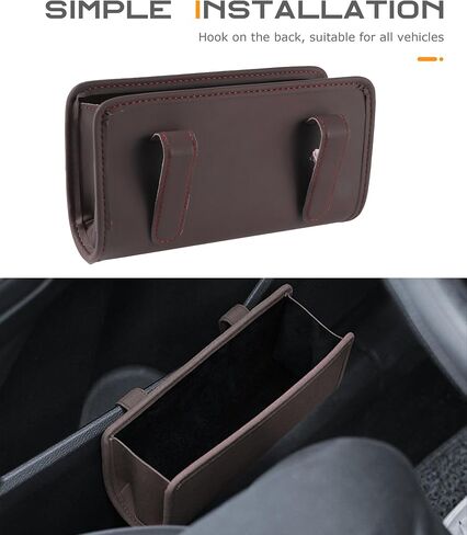 Car Door Trash Can,Cars Garbage Can,Car Accessories Foldable Hanging Mini Auto Dustbin,Leather Automotive Door Organizer with a Roll of Garbage Bag,Suit for Most Cars,Trucks,SUVs,RVs(Black) in Saudi Arabia