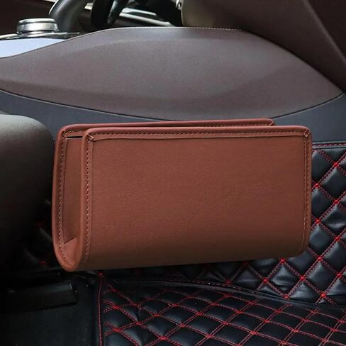 Car Door Trash Can,Cars Garbage Can,Car Accessories Foldable Hanging Mini Auto Dustbin,Leather Automotive Door Organizer with a Roll of Garbage Bag,Suit for Most Cars,Trucks,SUVs,RVs(Black) in Saudi Arabia